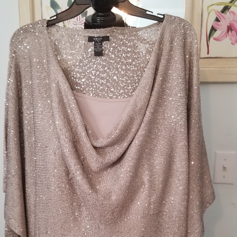 ALFANI knit and sequin top